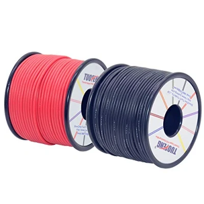 Bild av TUOFENG 18 AWG elektrisk tråd [46 m svart 46 röd ] flexibel silikontråd Gauge strängad trådspole av förtennad koppartråd hög temperaturbeständighet för gör det själv, RC fordon