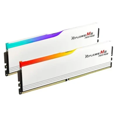 Bild av G.Skill Ripjaws M5 Neo RGB DDR5 6000 32GB CL36 Dual Channel (2 pcs) AMD EXPO Vit med