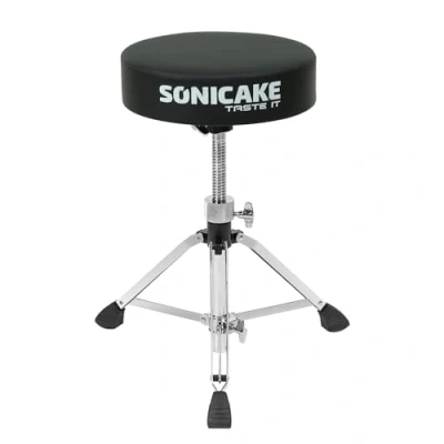 Bild av SONICAKE Justerbar batteripall från 43 till 60 cm hopfällbar med halkfri vadderad sits extra tjock stoppning 8 svart
