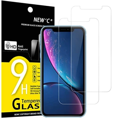 Bild av NEW&#039;C 2 Pack, skärmskydd i glas Kompatibel för iPhone 11, XR (6,1 Tum), bubbelfri, 9H hårdhet, 0,33 mm ultratransparent, ultrabeständigt härdat