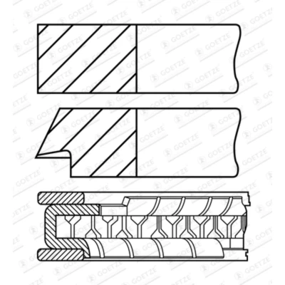 Bild av GOETZE ENGINE 08 451900 00 Jeu De Segments Pistons 86 OPEL: Astra G Coupe, Cabriolet, Zafira B