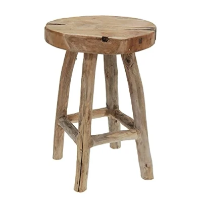 Bild av Spetebo, massiv teak, träpall, 46 cm, stabil, blompall, gästpall