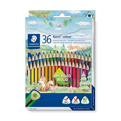 Bild av Staedtler Noris Colour Buntstift, erhöhte Bruchfestigkeit, Dreikantform, attraktives Design, ergonomische Soft Oberfläche, Wopex Material 187 CD36 ST 36 farbstifte