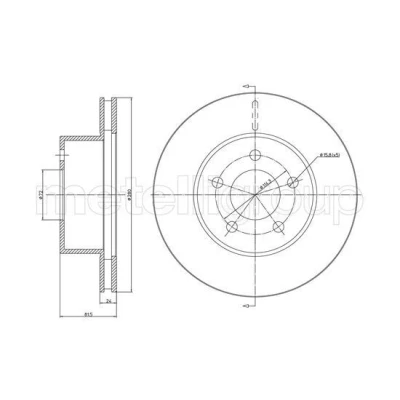 Bild av METELLI 23 1051C Disque de frein 280,0 24,5 5 72,0 ventilé peint JEEP: Cherokee II, Grand I, WRANGLER 2