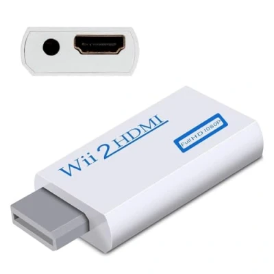 Bild av INF Wii till Hdmi adapter, 1080P omvandlare, signalomvandlare, med 3,5 mm ljudutgång, kompatibel Nintendo