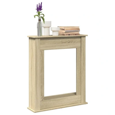 Bild av vidaXL Spiselkrans sonoma ek 75x20x87,5 cm konstruerat trä, öppen spis surround, ram, mantel, omgivning, eldstad ram