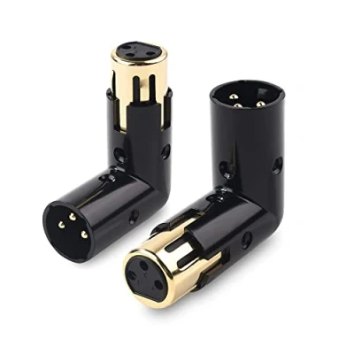 Bild av Cable Matters 2er Pack verstellbarer Stecker auf Buchse rechtwinkliger XLR Adapter in Schwarz (XLR 90 Grad Adapter)_AB