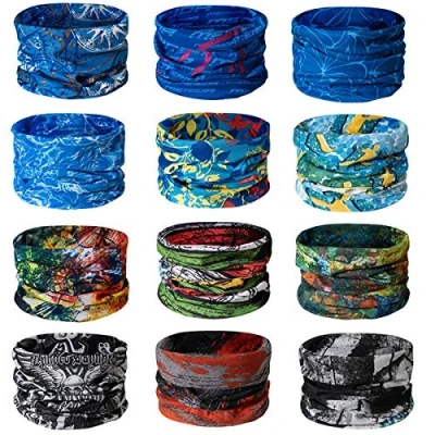 Bild av TAIYUNWEI Utomhus multifunktionell sport magi sömlös halsduk, magisk huvudscarf, elastiskt pannband bandana, UV resistens sporthuvudbonader för ridning, motorcykelåkning, vandring, fiske, yoga.,