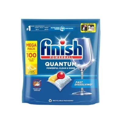 Bild av Finish Quantum Infinity Shine diskmaskinstabs bulk doft: citron storlek: 100 diskmaskinstabletter för gnistrande ren (citron)