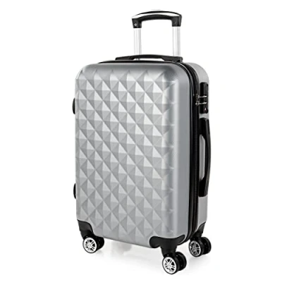 Bild av ITACA Resväskor Kabin 55x38x20 med 4 hjul Små märke Reseväskor. Vagnkabin Handbagage 10 kg resväska hytt kombinationslås TSA, Silver