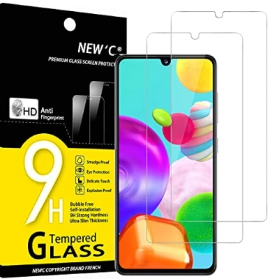 Bild av NEW&#039;C 2 Pack, skärmskydd i glas för Samsung Galaxy A41, bubbelfri, 9H hårdhet, 0,33 mm ultratransparent, ultrabeständigt härdat