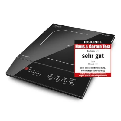 Bild av CASO Maitre 2400 induktionskokplatta, mobil, SmartControl i 12 steg, 60240 C, timer upp till 180 min, krukor 26 cm, watt, glaskeramik