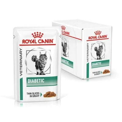 Bild av Veterinary Diets Weight Management Diabetic Slices In Gravy Pouch för katt 12 x 85 g