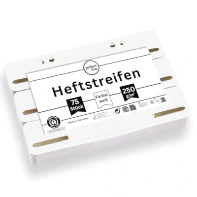 Bild av perfect line 75 häftremsor kartong, återvinningskartong, 250 g/m², färg vit, tillverkad i Tyskland, blå ängelcertifierad