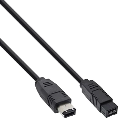 Bild av InLine 36903 FireWire kabel, IEEE1394 6polkontakt till 9 polkontakter, svart, 3 m