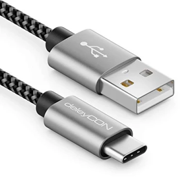 Bild av deleyCON 1,5m Nylon USB C Kabel Laddningskabel Datakabel Typ Plugg i Metall Ladda &amp; Synkronisera Mobiltelefon Smartphone
