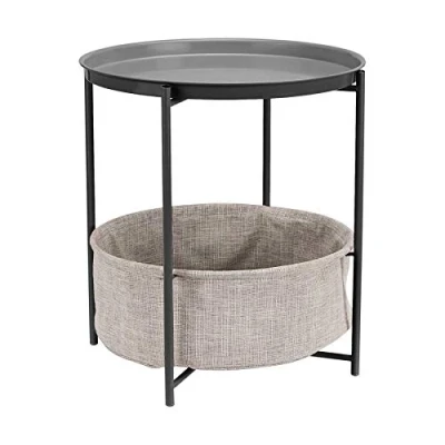 Bild av Amazon Basics Runt förvaringsbord, kolgrått, 45 cm D x B 48 H (17,7 17,7 18,9 tum)