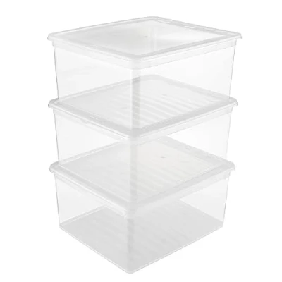 Bild av keeeper Förvaringslådor med luftkontrollsystem, Set i 3 delar, Höjd: 18 cm, x l, 39 33,5 Bea, genomskinlig