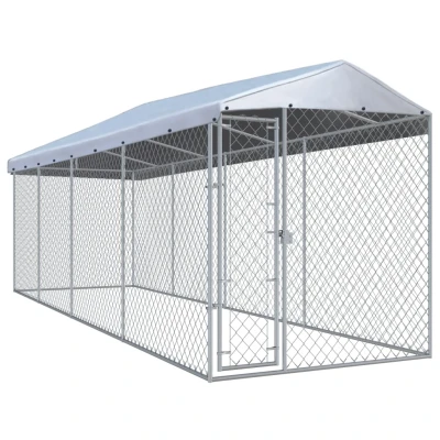Bild av Hundkennel för utomhusbruk med tak 760x190x225 cm