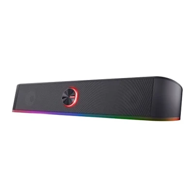 Bild av Trust Gaming GXT 619 Thorne RGB Illuminated Soundbar, PC Speakers, 12W Peak Power, 3.5 mm Jack, USB Powered Stereo Sound System for PC, Desktop, Laptop, Computer Black