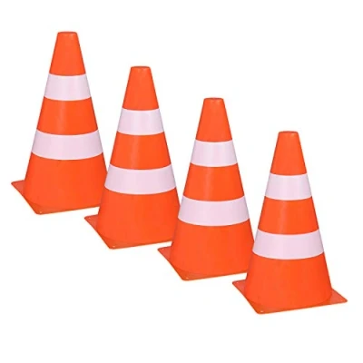 Bild av Idena 40085 Pylon, set om 4, trafikkoner i plast, för sport, utomhus, slalom, fotboll, ca 24 x 13,5 cm, orange, 4 pylonen