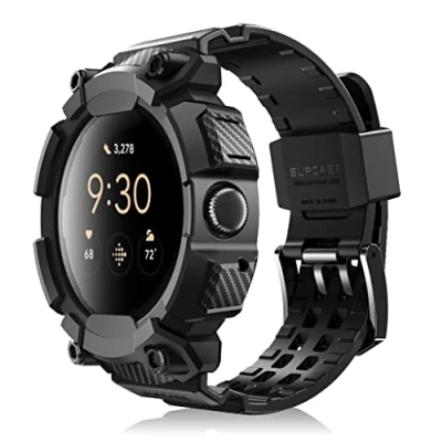 Bild av SUPCASE Fodral för Google Pixel Watch 41 mm (2022), Skal 2022, Hållbart med Justerbart Sportband (Svart)