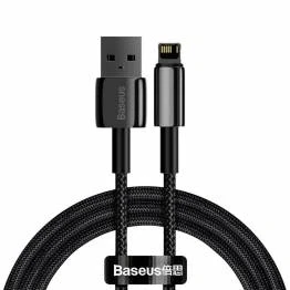 Bild av Baseus Tungsten Gold härdad vävd Lightning kabel 1m Svart