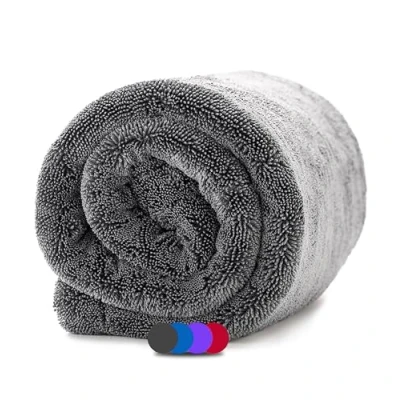 Bild av IVALITY® Car Torkhandduk XXL 40x40 cm Ultra Absorbent 1400 GSM Motorcykel Twisted Towel Mikrofiberduk Luddfri &amp; Lackvänlig Bilvård Grå