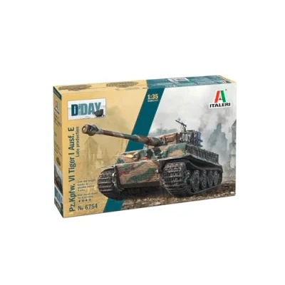 Bild av Italeri 6754 1:35 pzknow. VI Tiger I AUSF. E sp Prod modelltillverkning, byggsats, stående modell, hantverk, hobby, limning, plastbyggsats, detaljrik, pansarbyggsats, militär, flerfärgad