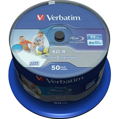 Bild av Verbatim 43812 25GB BD R tom Blu ray skiva Tomma skivor (BD R, 25GB, 405nm, spindel, 50 stycken)