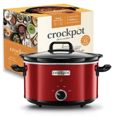 Bild av Crock Pot Schongarer Slow Cooker 2 temperaturinställningar + varmhållningsfunktion 3,5 liter (34 personer) röd [SCV400RD]