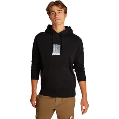 Bild av Calvin Klein Jeans Brush Stroke Graphic Hoodie Sweatshirt, Storlek: Small, Black