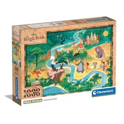 Bild av Clementoni Pussel Story Maps The Jungle Book 1000 Bitar För Vuxnas 14 99 år, 39813