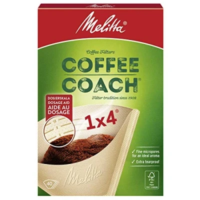 Bild av Melitta 6766425 filterpåsar Coffee Coach 1 x 4, brun, 40 stycken, papper