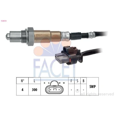 Bild av FACET 10.8510 Sonde lambda chauffé, planaire, Filetage prégraissé FORD: FIESTA 7, Focus Mk4 3/5 portes