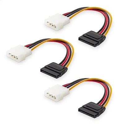 Bild av Cable Matters 3 pack 4 polig Molex till SATA strömkabel (SATA Molex) 15 cm