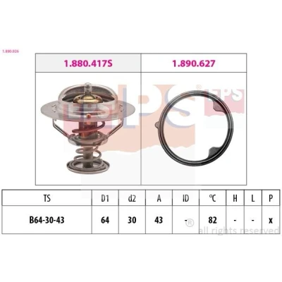 Bild av EPS 1.880.926 Thermostat d&#039;eau 82 64 Made in Italy OE Equivalent avec joint d&#039;étanchéite
