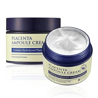 Bild av [Mizon] Fuktgivande ansiktskräm med placentaextrakt (50 ml) fina linjer, rynkor, kollagenproduktion, hudens elasticitet, fasthet, mild formula (Placenta Ampoule Cream)