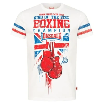Bild av Lonsdale Normale Passform Crugmeer Tshirt med print, Storlek: XL, White red blue