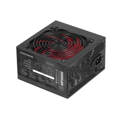 Bild av Mars Gaming MPIII850, strömförsörjning PC ATX 850 W, 5 års garanti, Silent AI RPM teknik, 85% effektivitet, svart