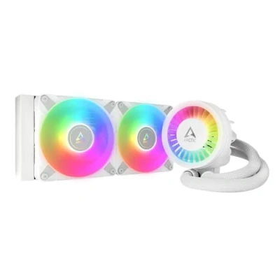 Bild av ARCTIC Liquid Freezer III 240 A RGB Vattenkylning PC, All in One CPU AIO vattenkylare, Intel &amp; AMD kompatibel, effektiv PWM styrd pump, fläkt: 200 1800 rpm, LGA1851/1700 kontaktram Vit