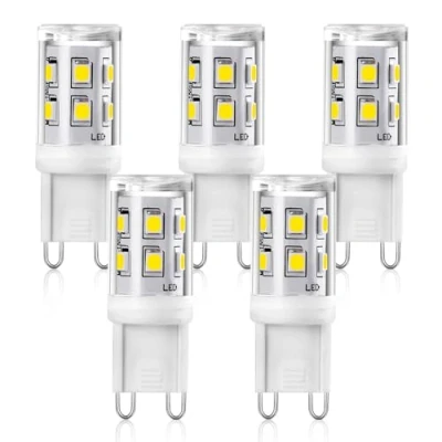 Bild av Yuiip G9 LED lampa 2 W, motsvarar 20 W halogenlampor, varm vit 3 000 K energisparlampa för 25 halogen, AC 220240 V, inget flimmer, 360 strålvinkel, stiftbas, 5 pack