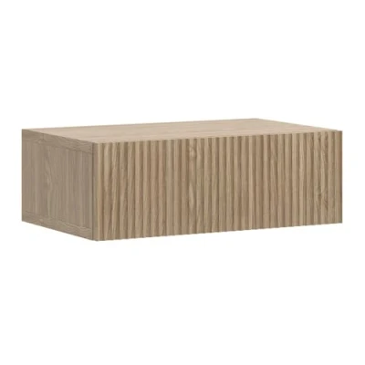 Bild av Selsey Hängande sängbord med lamelllåda 50 x 17 cm nattduksbord oljad ek Nolie