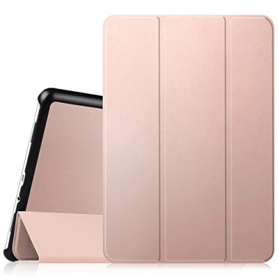Bild av FINTIE Fodral för Samsung Galaxy Tab A 9.7 SM T550/T555 ultratunt lätt PU läderfodral med fodral, sömnfunktion/automatisk väckarklocka, roséguld
