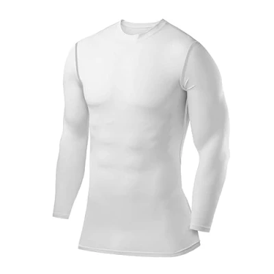 Bild av PowerLayer Herr Compression Underställströja med lång ärm och mocka hals baslager Vit, L