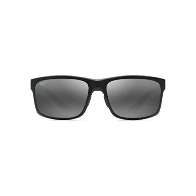 Bild av Maui Jim Pokowai Arch W/patenterade polariserade plus2 linser rektangulära solglasögon, Svart matt/neutral grå, Medium