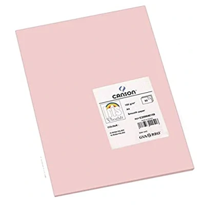Bild av Canson Iris Vivaldi A4 120 gsm slätt färgpapper ljusgrå 185 50 ark 21x29.7cm Rose petal