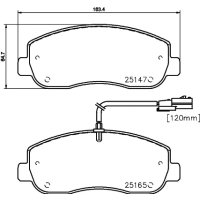 Bild av HELLA 8DB 355 015 291 Jeu de plaquettes frein avec contact du palpeur d&#039;usure intégré RENAULT: MASTER 3 Kasten, 3, Bus