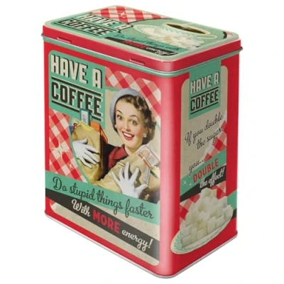 Bild av Nostalgic Art Förvaringsburk i retrostil L, Have A Coffee Presentidé för nostalgiälskare, Stor kaffeburk av plåt, Deko vintagedesign, 3 l