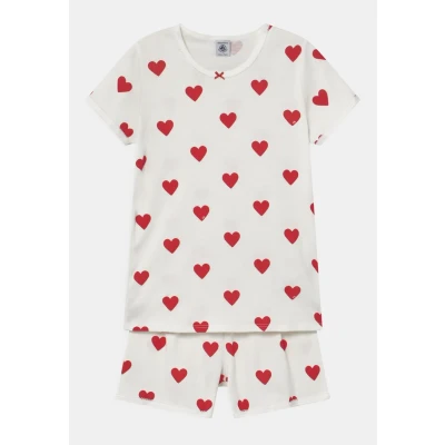 Bild av Petit Bateau Heart Print Pyjamas för barn, Storlek: 140, Marshmallow/terkuit
